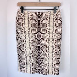 J. CREW Snakeskin No. 2 Pencil Skirt | Size 0
